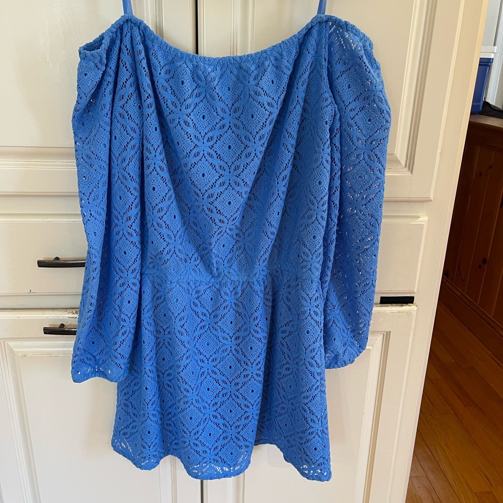 Lilly Pulitzer Blue Lace Off-Shoulder Dress